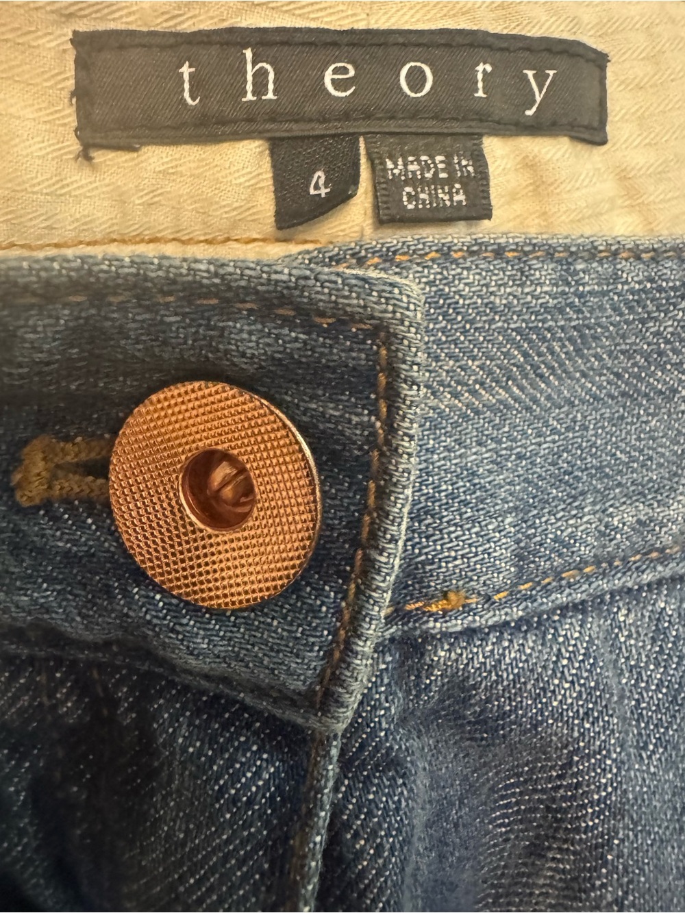 Theory Wide Leg Jeans Size 4 Blue Denim High Rise - Picture 8 of 8